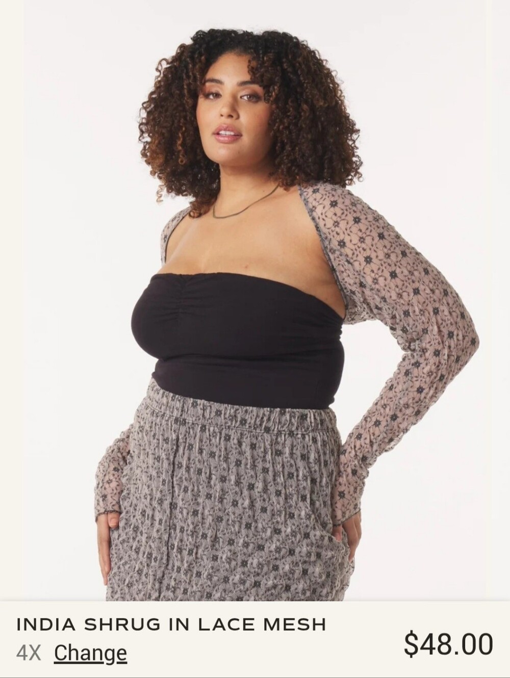#77 Lace Mesh India Shrug - Floral